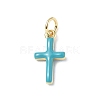 Real 18K Gold Plated Eco-Friendly Rack Plating Brass Enamel Pendants KK-F845-40G-03-1