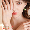 30Pcs Cherry Glass Pendants PALLOY-HY00111-5