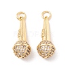 Brass Micro Pave Clear Cubic Zirconia Pendants ZIRC-P098-11G-1