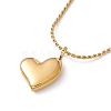 Heart Pendant Necklace with Twist Rope Chains NJEW-G074-45G-2