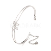 Bowknot 304 Stainless Steel & Rhinestone Cuff Bangles for Women BJEW-Z176-02P-4