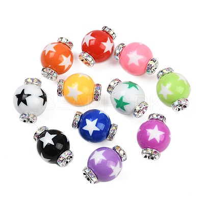 Resin Rhinestone Beads RESI-B030-01B-01-1