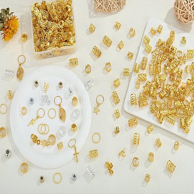 200Pcs Iron Hair Coil Cuffs X1-AJEW-SZC0021-02G-1