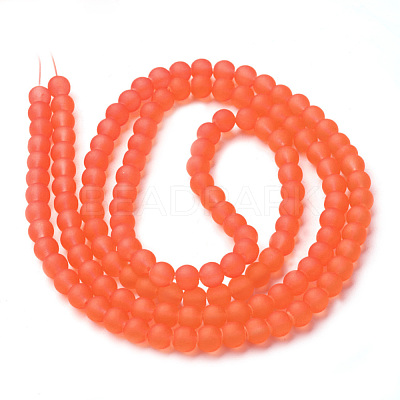 Baking Paint Transparent Glass Bead Strands GLAA-S031-6mm-27-1