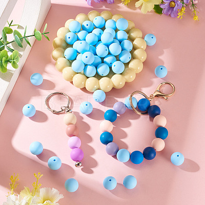 50Pcs Food Grade Eco-Friendly Silicone Beads SIL-TADJ0001-03J-1