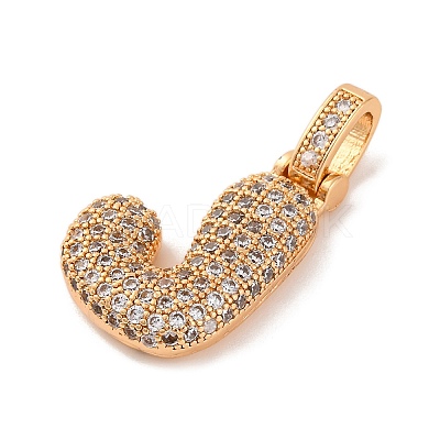 Brass Micro Pave Cubic Zirconia Pendants KK-C076-29J-G01-1