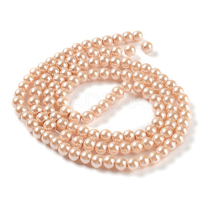 Baking Paint Pearlized Glass Pearl Round Bead Strands X-HY-Q003-6mm-18-1