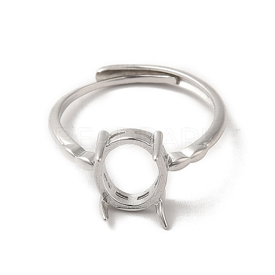 Adjustable Brass Solitaire Ring Settings KK-C022-02P-1