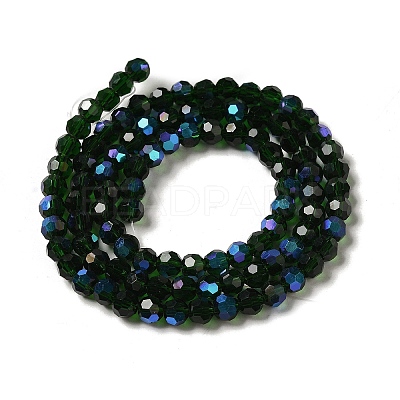 Electroplate Transparent Glass Beads Strands EGLA-A035-T6mm-L10-1