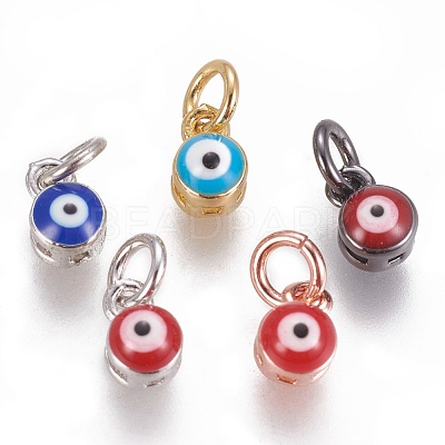Brass Enamel Charms KK-L188-04-1