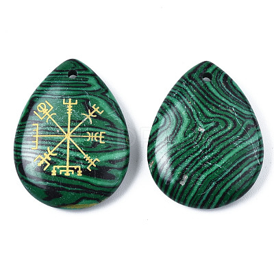 Synthetic Malachite Pendants G-T122-72G-1