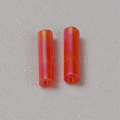 300Pcs Transparent Glass Round Bugle Beads GLAA-WH0015-74F-1
