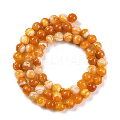 Natural Striped Agate/Banded Agate Beads Strands LS-G-H037-A02-01-1