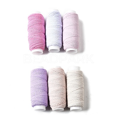 6Pcs 6 Colors Round Polyester Ultra-Thin Elastic Thread for Sewing Machines EW-K001-01C-0.5mm-1