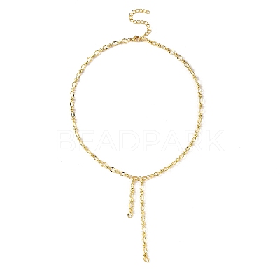 Brass Oval Link Lariat Necklaces for Women NJEW-JN05637-1
