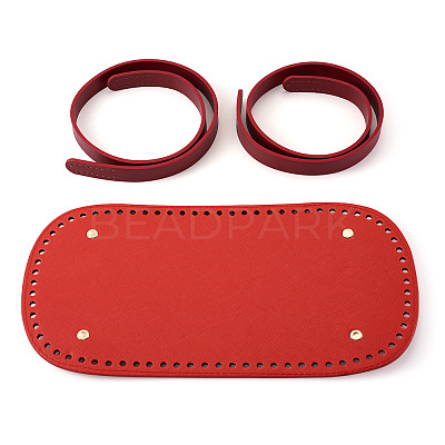1Pc PU Leather Oval Long Bag Bottoms DIY-TA0015-27-1