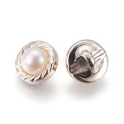 Plastic Shank Buttons BUTT-WH0012-01-1