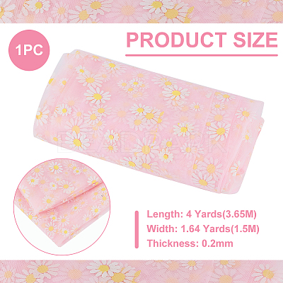 4 Yard Daisy Pattern Nylon Mesh Fabric AJEW-WH0314-459B-1