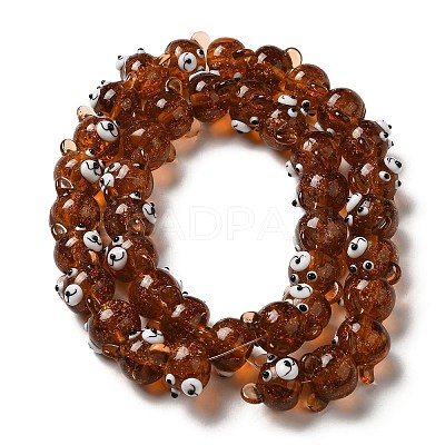 Handmade Gold Sand Lampwork Beads LAMP-Q033-03A-1