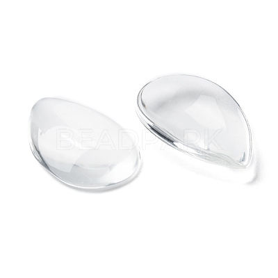 Transparent Teardrop Glass Cabochons X-GGLA-R024-30x20-1