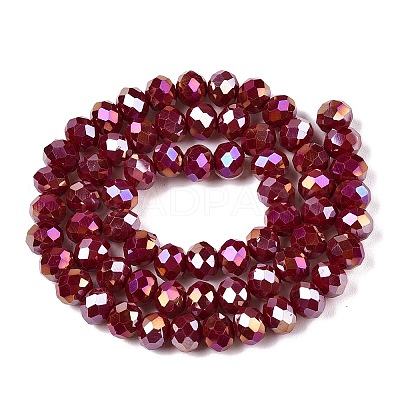 Electroplate Glass Beads Strands EGLA-A044-P8mm-B02-1