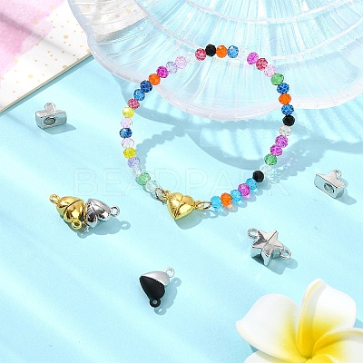 12Pcs 4 Styles Alloy Magnetic Clasps with Loops FIND-YW0005-56-1