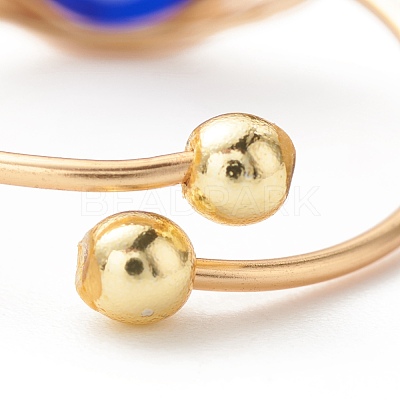 10Pcs 10 Style Resin & Lampwork Evil Eye Beaded Finger Rings RJEW-JR00478-1