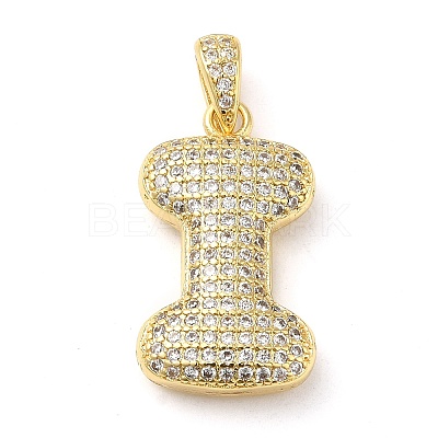 Brass Micro Pave Cubic Zirconia Pendants X-KK-E061-03G-09-1