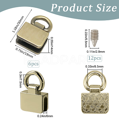 6Pcs Zinc Alloy Bag Buckles FIND-GF0006-89D-1