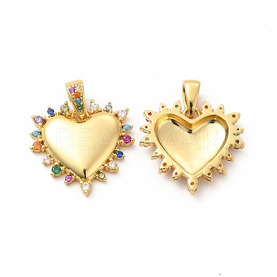 Rack Plating Brass Micro Pave Cubic Zirconia Pendants KK-K165-30-1