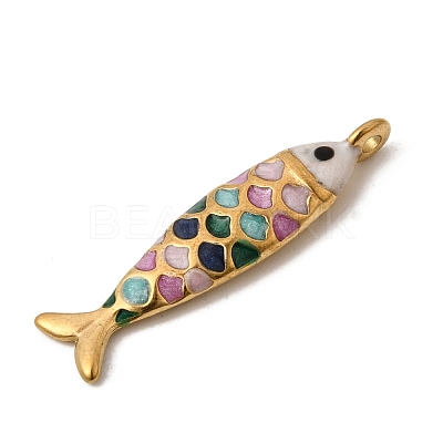 304 Stainless Steel Enamel Pendants STAS-B128-52G-06-1