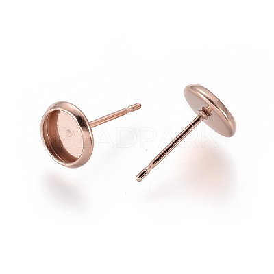 304 Stainless Steel Stud Earring Settings STAS-K131-A-01RG-1