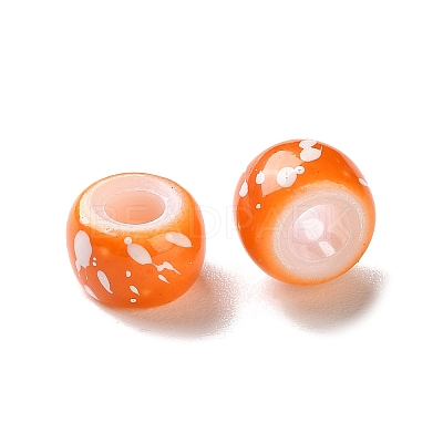 Spray Painted ABS Plastic European Beads KY-G033-01A-09-1