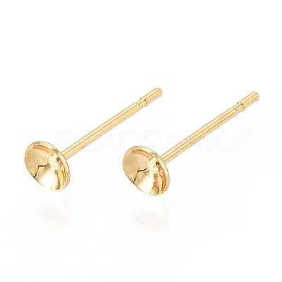 Brass Earring Settings KK-T077-18G-01-1