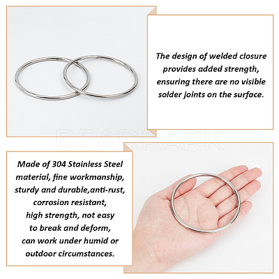 4Pcs 304 Stainless Steel Linking Rings STAS-AN0001-06-1