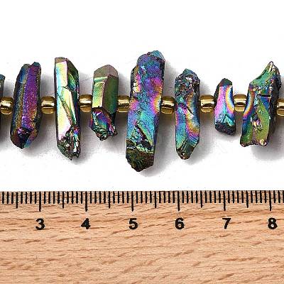 Electroplate Natural Quartz Crystal Beads Strands G-F800-B13-1