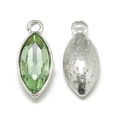 Alloy Glass Pendants PALLOY-T041-7x15mm-19-1