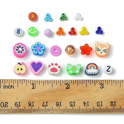 DIY Polymer Clay & Glass Seed & Acrylic Beads Making Finding Kits DIY-FS0006-38-1