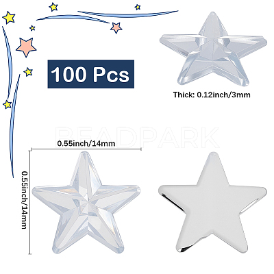 100Pcs Acrylic Rhinestone Cabochons OACR-CY0001-02-1