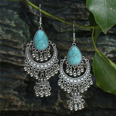 Bohemian Style Alloy Acrylic Dangle Earrings WGAEF55-07-1