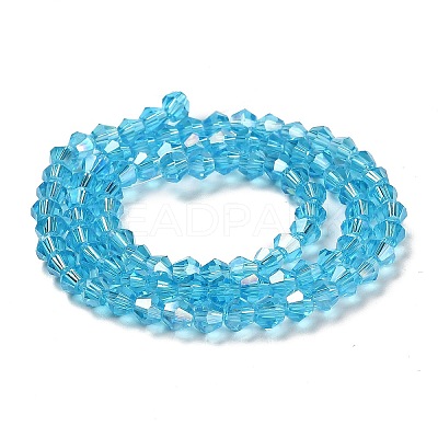 Transparent Electroplate Glass Beads Strands GLAA-F029-3mm-A19-1