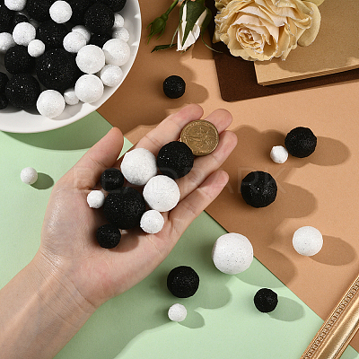 160Pcs 10 Styles Glitter Craft Foam Balls DIY-SP0005-57-1