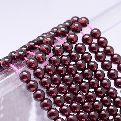 Mozambique Import Natural Grade AAAA Garnet Round Beads Strands G-E300-AAAA-3mm-1