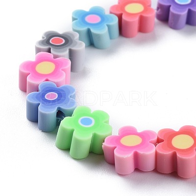 Handmade Flower Polymer Clay Beads Strands CLAY-M003-07H-1