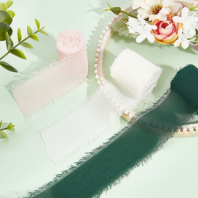3 Rolls 3 Colors Polyester Ribbon OCOR-GF0001-68-1