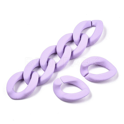 Opaque Spray Painted Acrylic Linking Rings X-OACR-S036-001A-I15-1