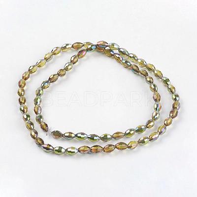 Electroplate Glass Beads Strands EGLA-J013-4x6mm-H29-1