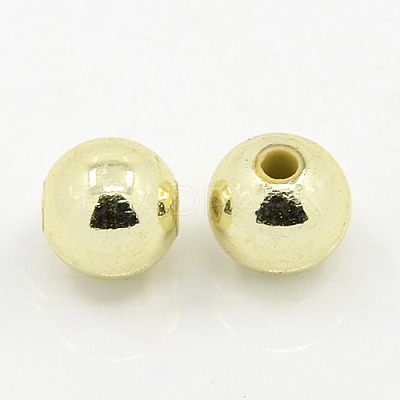 Plating Plastic Acrylic Round Beads PACR-L003-5mm-LG-1