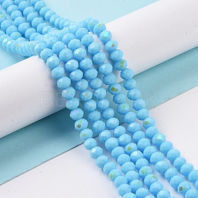 Electroplate Opaque Solid Color Glass Beads Strands EGLA-A034-P3mm-L11-1