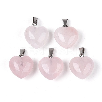 Natural Rose Quartz Pendants G-T143-49K-1